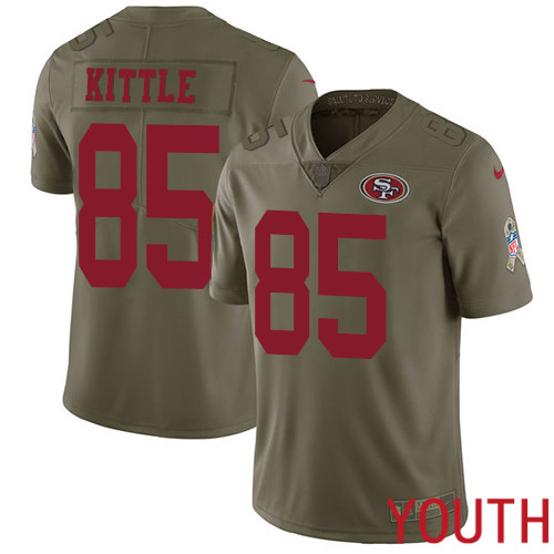 San Francisco 49ers Limited Olive Youth George Kittle NFL Jersey 85 2017 Salute to Service